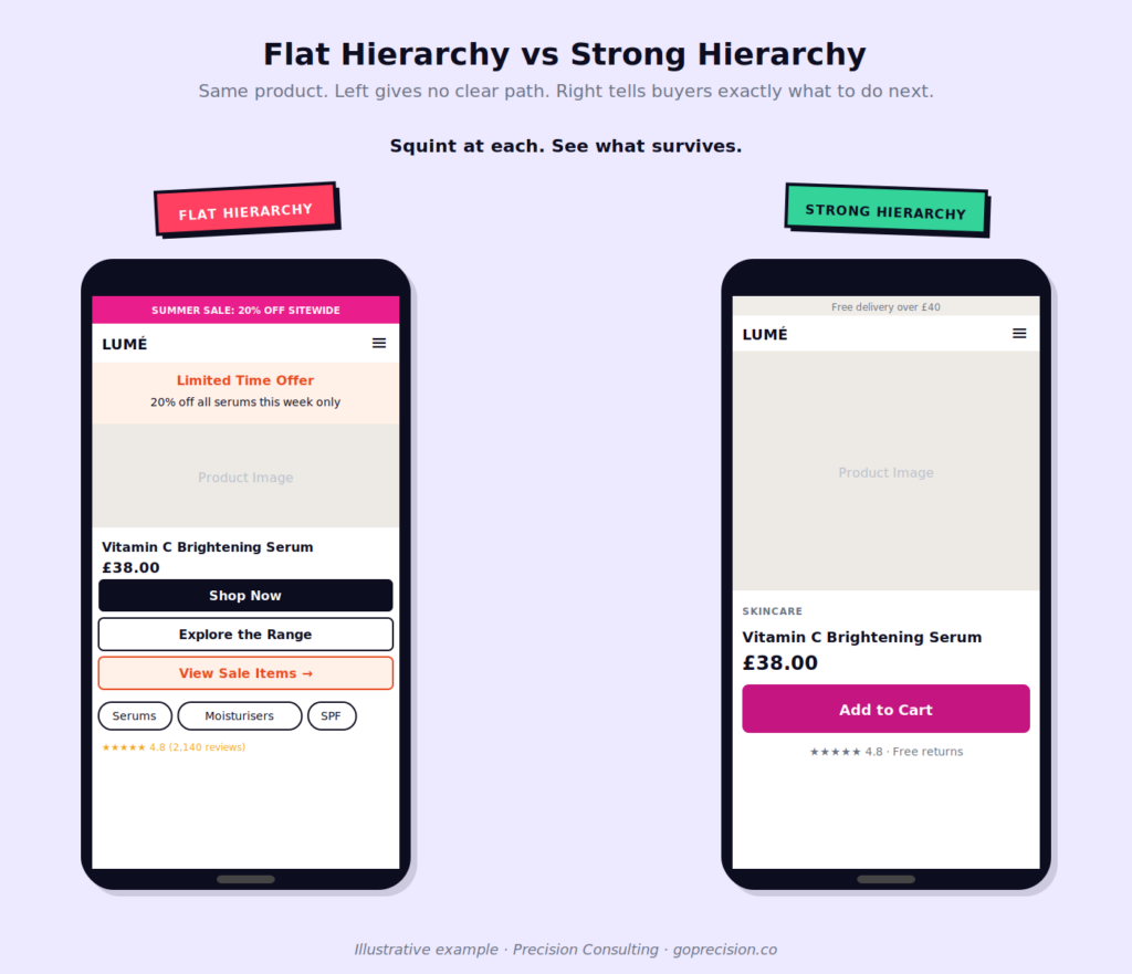 How Visual Hierarchy, Colour, and Layout Drive Conversions